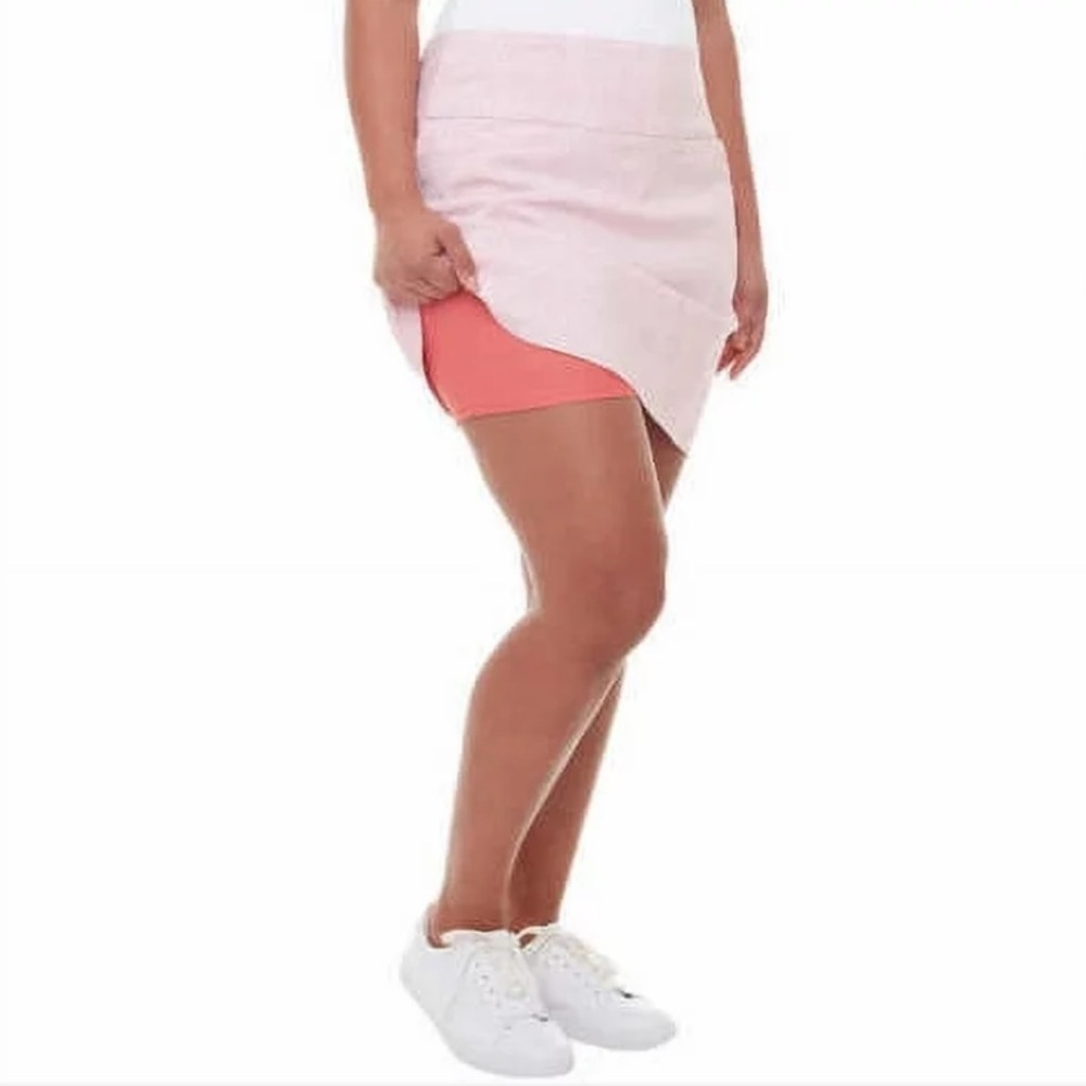 SC & Co Coral White Print High Waist Tummy Control Sportswear Skort XL